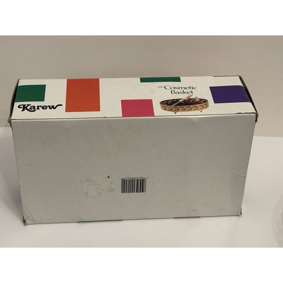 Vintage Karew “The Cosmetic Basket” Gold Footed Bathroom Vanity Tray Made In USA - Picture 14 of 14